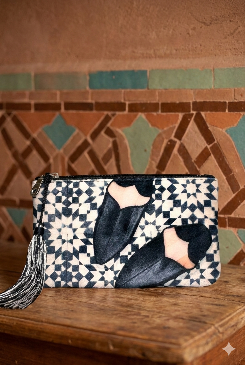 The Medina Walk Pouch | Zellige & Babouche Velvet Clutch