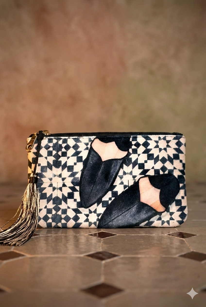 The Medina Walk Pouch | Zellige & Babouche Velvet Clutch
