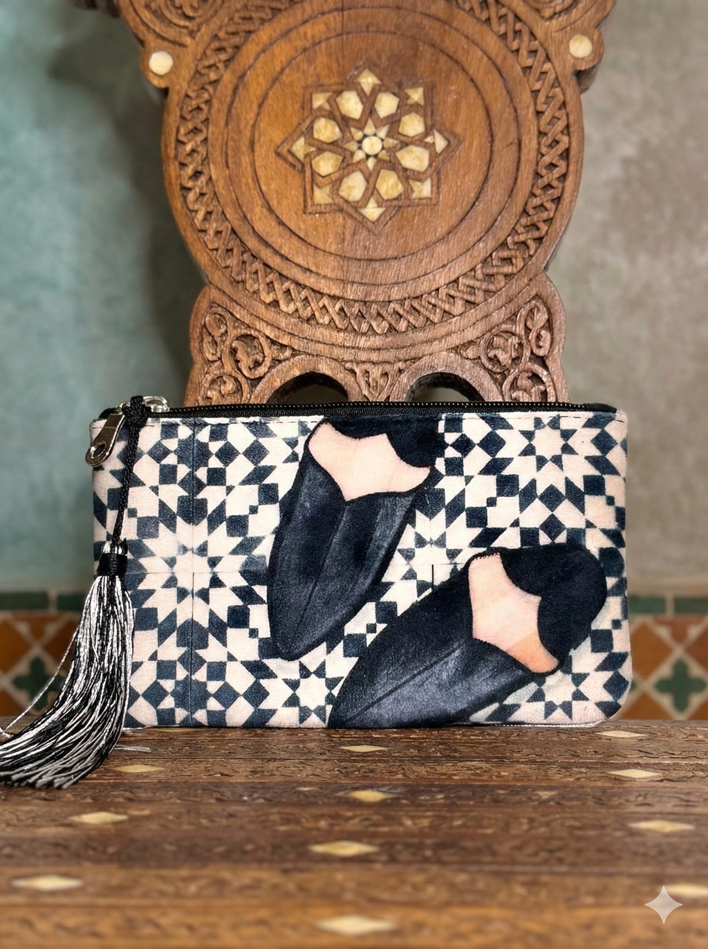 The Medina Walk Pouch | Zellige & Babouche Velvet Clutch