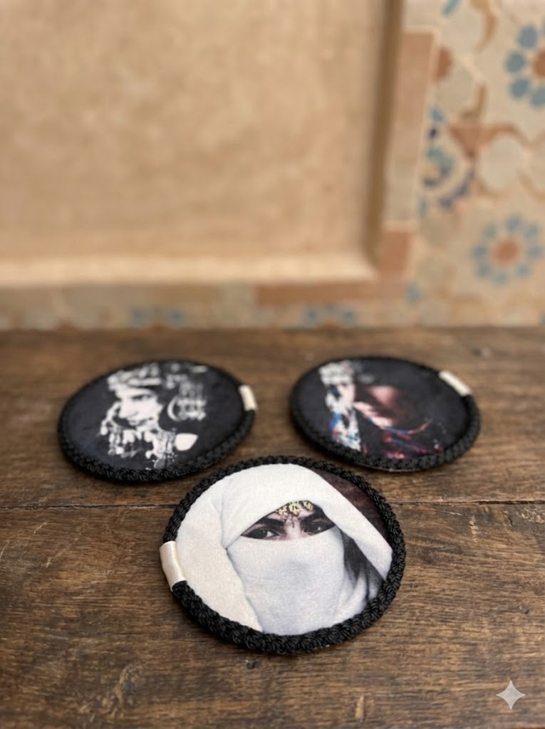 The 'Faces of the Maghreb' Coaster Set | Berber Portrait Trio